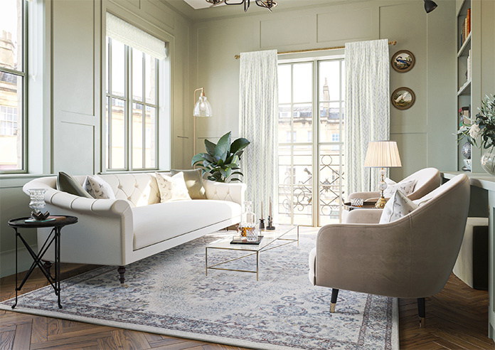 Boughton Faux Silk, Blue - Made to Measure Curtains - Image 8